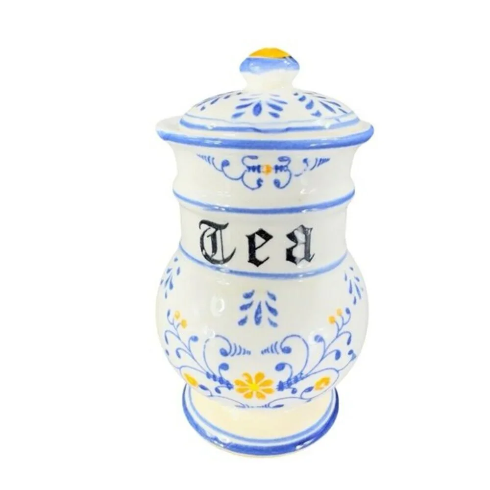 Vintage Royal Sealy Heritage‎ Porcelain TEA Canister Jar With Lid Ceramic Design